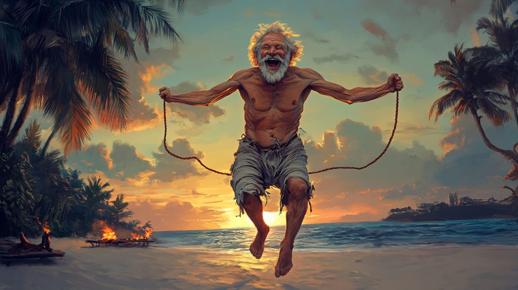 The Commodore seen skipping
