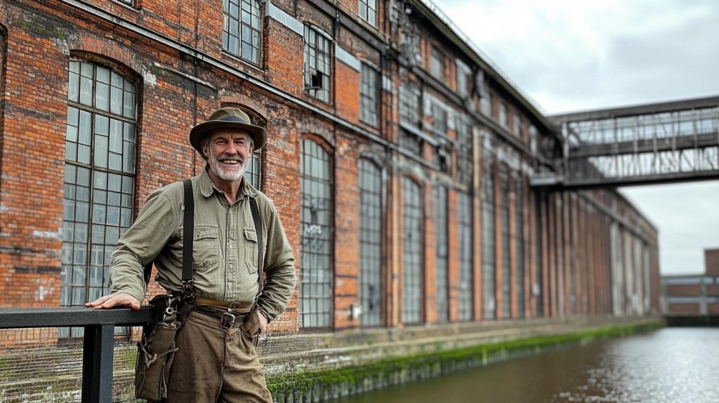Professor Curry outside The Lost Eyrie
